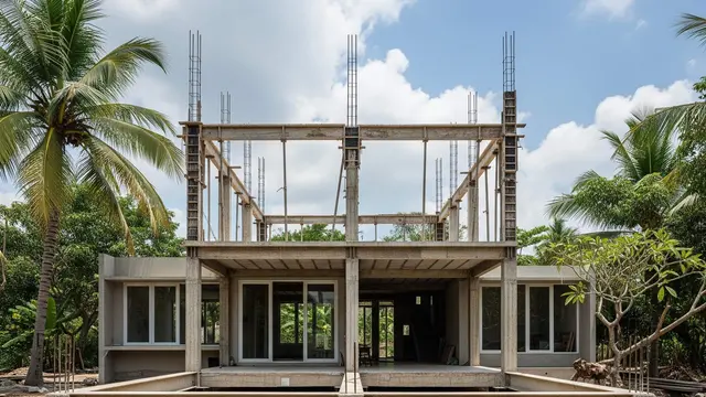 Desain Rumah dengan Rangka Siap untuk Lantai 2