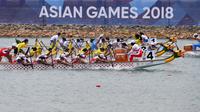 Perahu naga di Asian Games 2018. (AFP/Adek Berry)