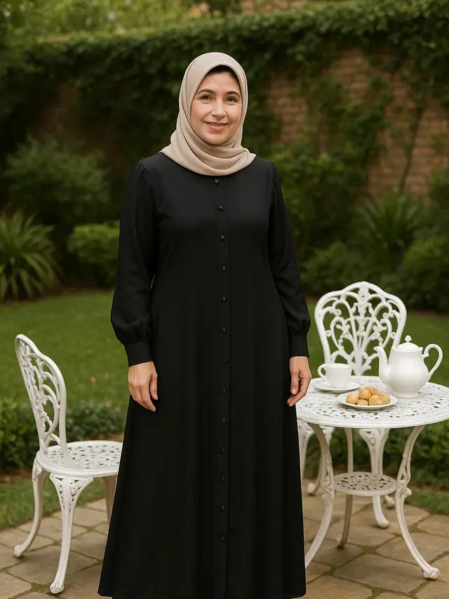 Rekomendasi Gamis Polos Elegan Kekinian untuk Ibu-ibu Usia 40 Tahun ke Atas