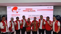 Live streaming satelit Merah Putih dari Telkom Indonesia di Jakarta, Selasa (7/8/2018). Liputan6.com/ Agustinus Mario Damar