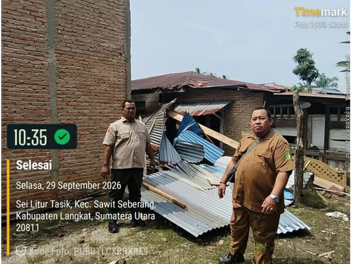 Puting beliung dan banjir terjang langkat. (merdeka.com/istimewa).