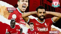 Liverpool - Roberto Firmino, Mohamed Salah, Diogo Jota, Sadio Mane (Bola.com/Adreanus Titus)