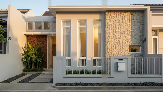 Gambar Model Depan Rumah Minimalis Pintu Utama Menghadap Samping