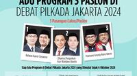 Infografis Adu Program 3 Paslon di Debat Pilkada Jakarta 2024. (Liputan6.com/Abdillah)