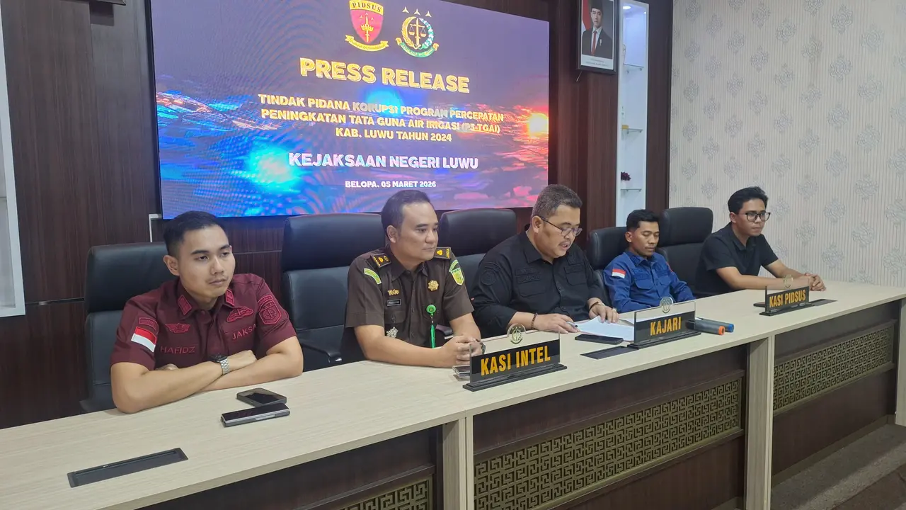 Kejari Luwu Tetapkan 5 Tersangka Korupsi Program Irigasi P3-TGAI, Ada Eks Anggota DPR