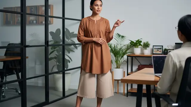 Outfit Santai Tapi Stylish untuk Kerja Setelah Lebaran (AI)