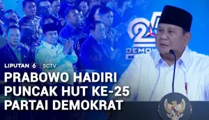 Momen Hangat Prabowo-SBY-AHY di Panggung HUT ke-25 Tahun Partai Demokrat