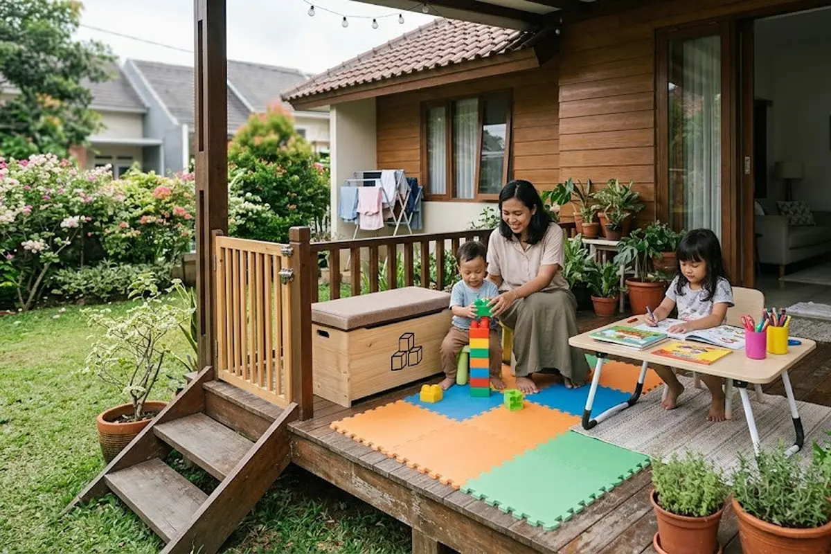 Model Rumah Kecil dengan Teras Multifungsi untuk Kegiatan Ibu Rumah Tangga