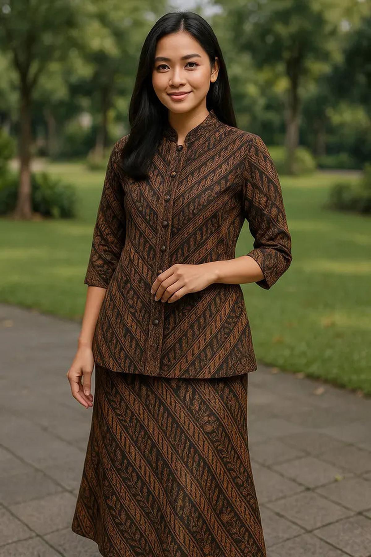 13 Inspirasi Model Tunik Batik Setelan Rok yang Simpel Tapi Mewah, Cocok untuk Segala Acara