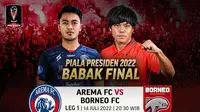 Link Live Streaming Final Piala Presiden 2022 : Arema FC Vs Borneo FC di Vidio Malam Ini. (Sumber : dok. vidio.com)
