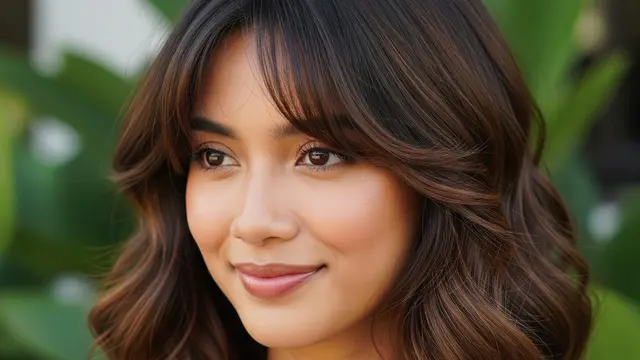 Model Rambut Medium dengan Poni Anti Lepek