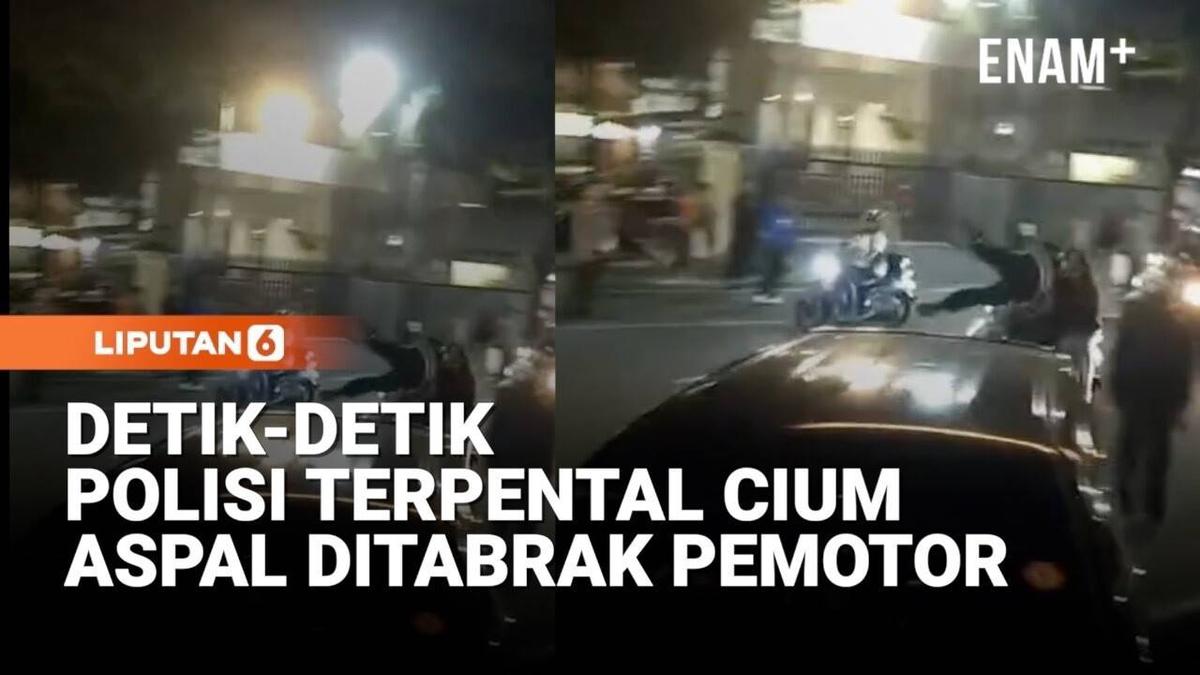 Detik Detik Polisi Terpental Cium Aspal Kena Tabrak Pemotor Hindari Razia