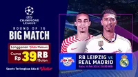 Link Siaran Langsung Liga Champions: RB Leipzig Vs Real Madrid di Vidio, 14 Februari 2024. (Sumber: dok. vidio.com)