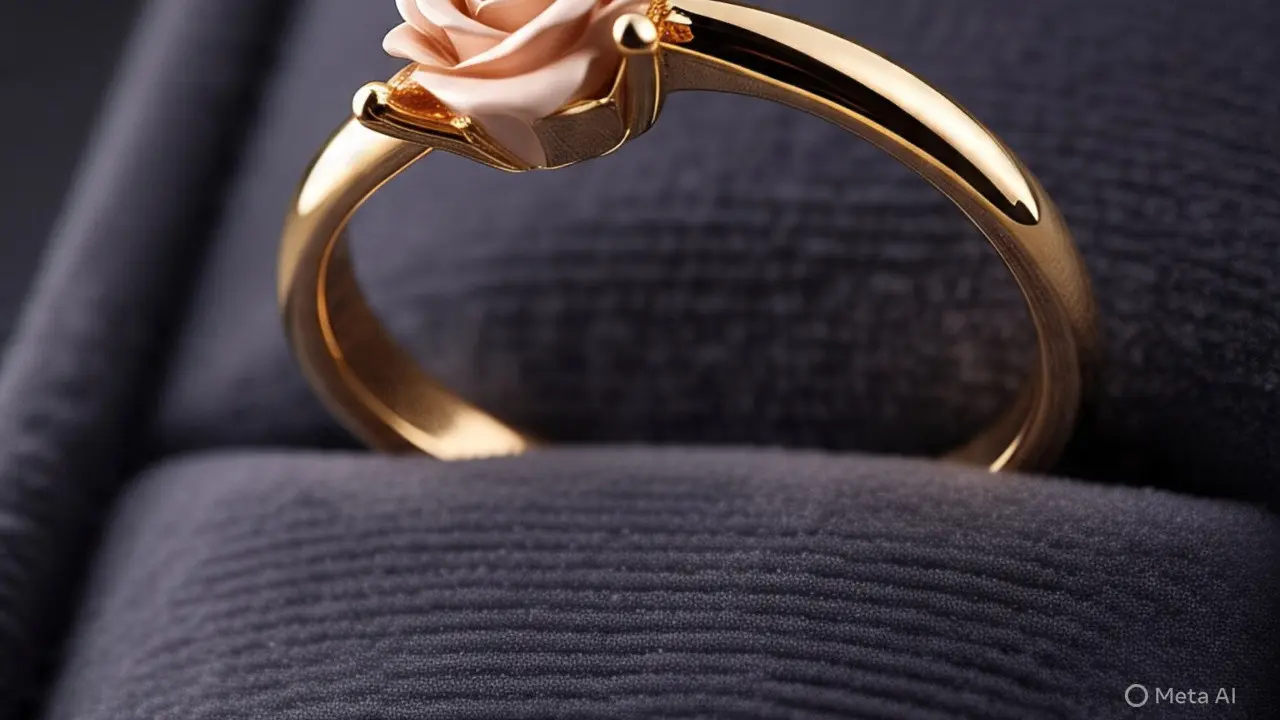 Model Cincin Emas Bunga Mawar