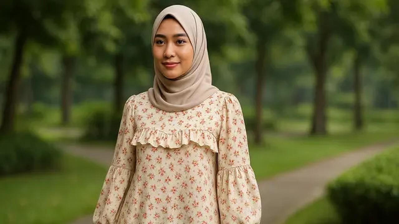 7 Model Tunik Motif Bunga Kecil Lengan Bishop, Bikin Tampilan Feminin dan Anggun di Segala Acara