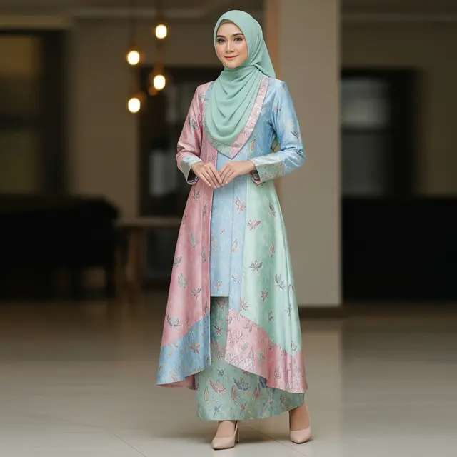 Model Batik Syar’i Sutra Warna Pastel Elegan