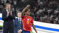 Lamine Yamal terpilih menjadi pemain terbaik di Euro 2024 usai mencetak 4 assist dan 1 gol bersama Spanyol (AP)