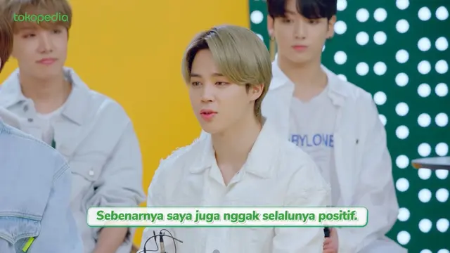 Jimin BTS dalam acara Waktu Indonesia Belanja TV Show Tokopedia (YouTube/ tokopedia)