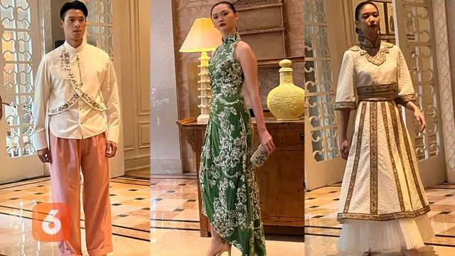 Sebastian Gunawan Signature 2025/2026 mengeksprorasi potongan kerah cheongsam untuk busana Imlek 2025.