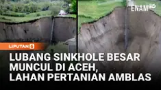 Hampir 3 hektare sawah amblas ke dalam lubang besar atau sinkhole. Pemerintah menyebut tanah longsor menjadi penyebabnya. Hal ini membuat petani khawatir soal mata pencahariannya.
