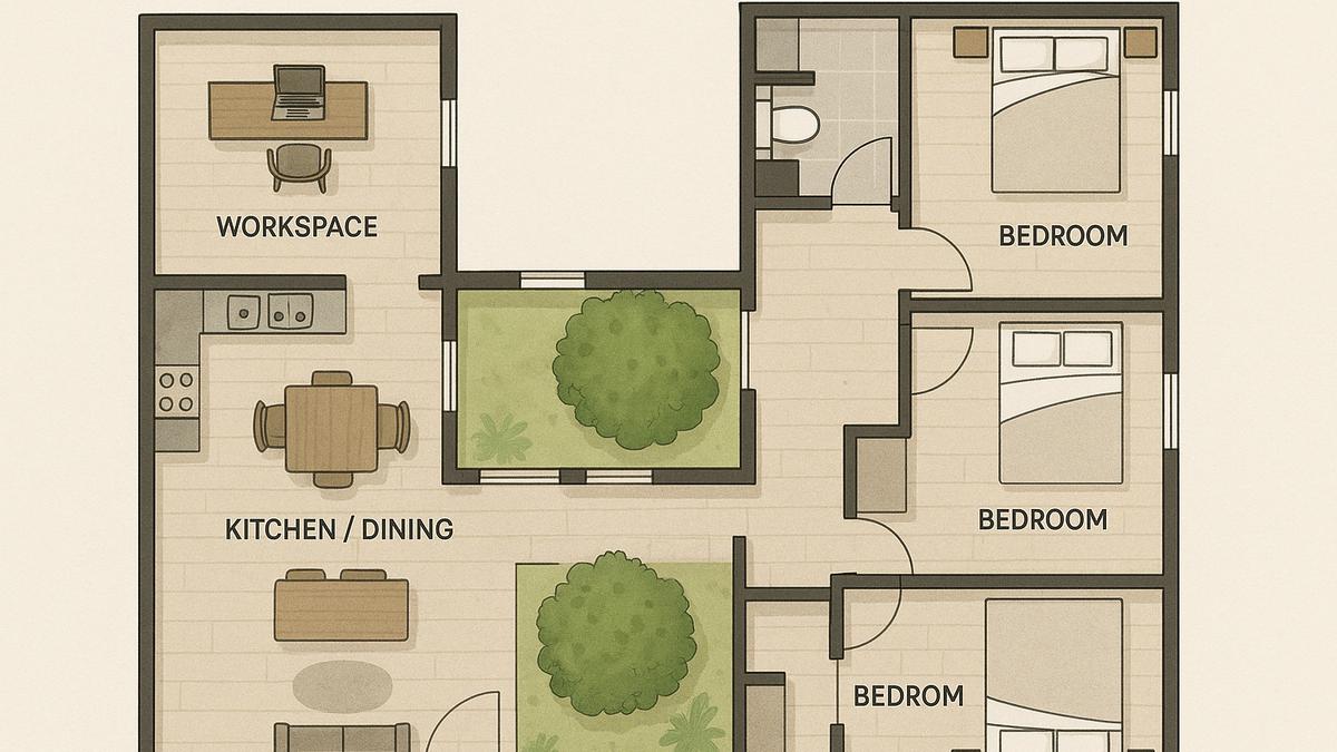 7 Denah Rumah 3 Kamar Ukuran 7x12 Leter L, Inspirasi Hunian Minimalis di 2025