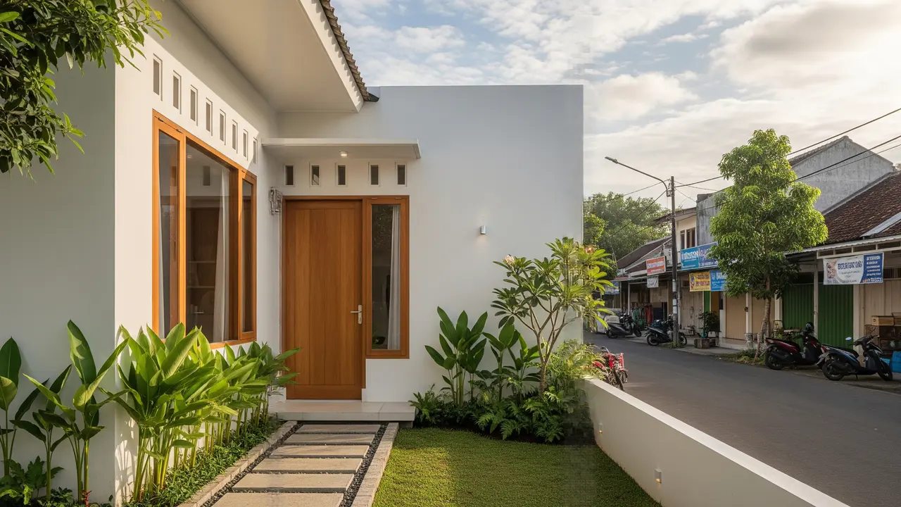 Gambar Model Depan Rumah Minimalis Pintu Samping