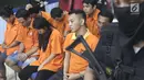 Tersangka kasus narkoba diperlihatkan saat rilis di Gedung Kantor Pos Pasar Baru, Jakarta, Senin (10/9). Barang bukti berupa 719,8 gram methampethamine, 50ribu butir ekstasi, 4 kg daun khat, 4 kg ketamine. (Liputan6.com/Immanuel Antonius)