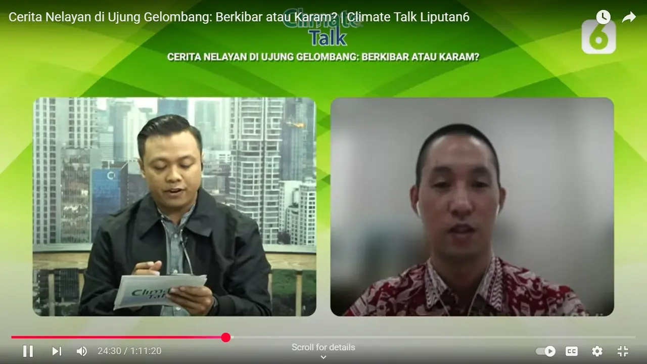 Atase Perikanan dan Kehutanan Kedutaan Jepang untuk Indonesia Wakabayashi Hajime dalam program Climate Talk Liputan6.com. (Liputan6.com Screen Grab)