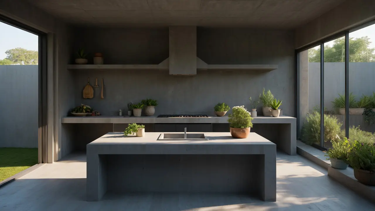 Dapur Cor Minimalis (Foto: Reve Art AI)