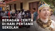 Beragam cerita menarik terjadi di hari pertama masuk sekolah tahun ajaran baru. Mulai dari para guru yang mengenakan baju peserta piala dunia dan mengajak siswa bermain sepak bola. Hingga para guru yang menyambut peserta didik dengan mengenakan kostu...
