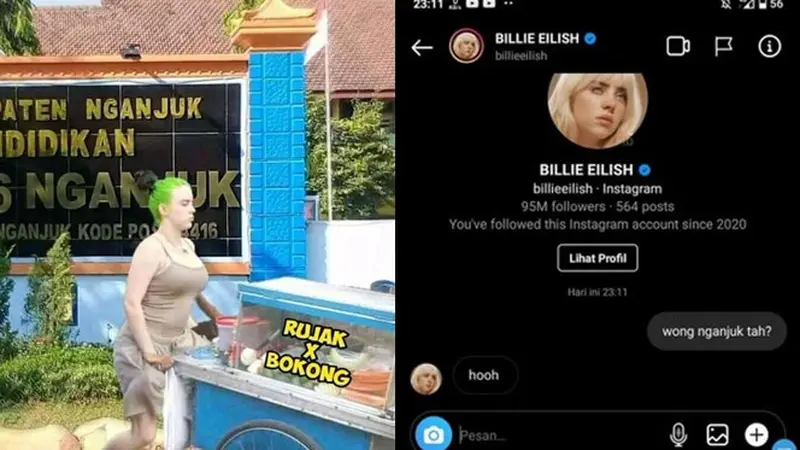 6 Editan Foto Billie Eilish Jadi Orang Nganjuk Ini Bikin Ngakak