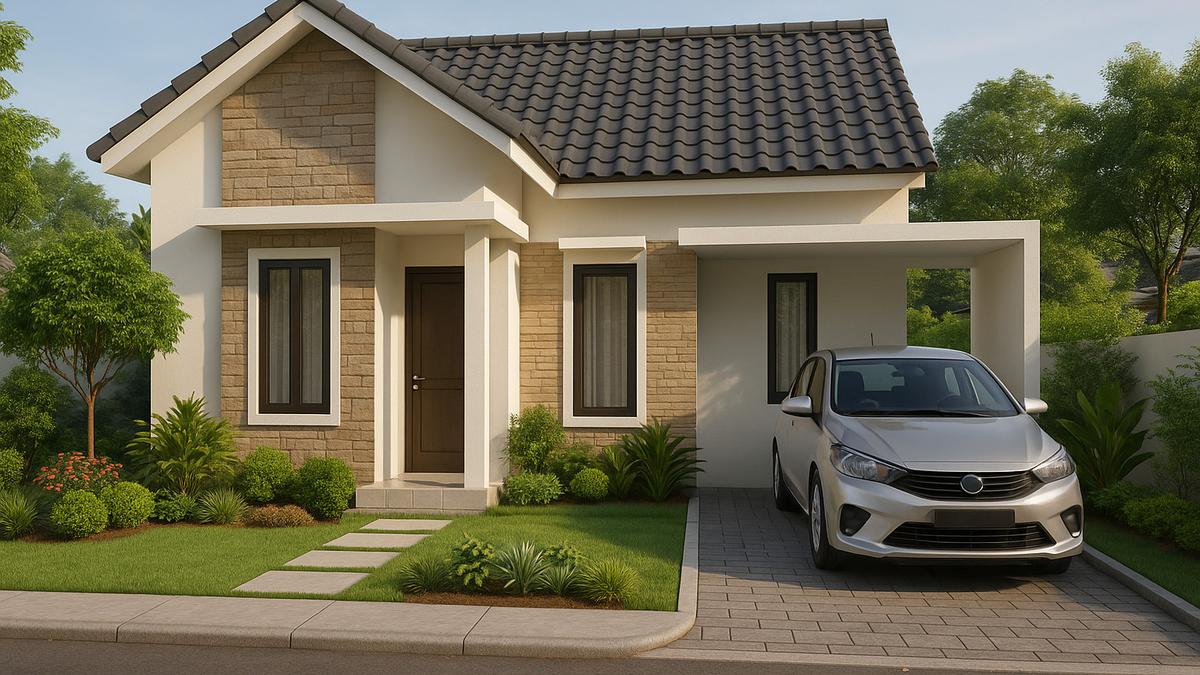 8 Desain Rumah Sederhana 7x12 dengan Taman Mini dan Garasi, Meski Tidak Mewah tapi Elegan Bikin Nyaman