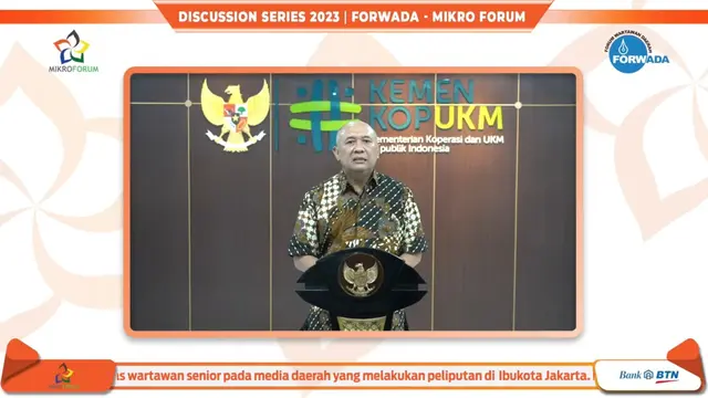 Menteri Koperasi dan UKM Teten Masduki dalam Forwada Discussion Series 2023 bertajuk Pengawasan Koperasi Pasca UU P2SK, Rabu (1/2/2023)