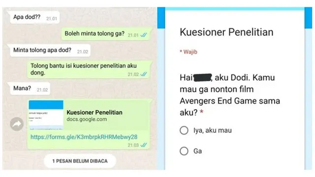 6 Chat Ajak Gebetan Nonton Film di Bioskop Ini Balasannya Tak Terduga