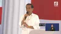 Calon Presiden nomor urut 01 Jokowi dalam debat keempat Pilpres 2019. (Liputan6.com)