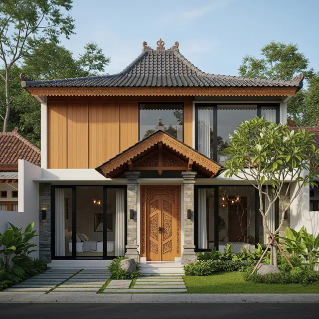 Fasad Rumah Klasik di Desa (Gemini AI)