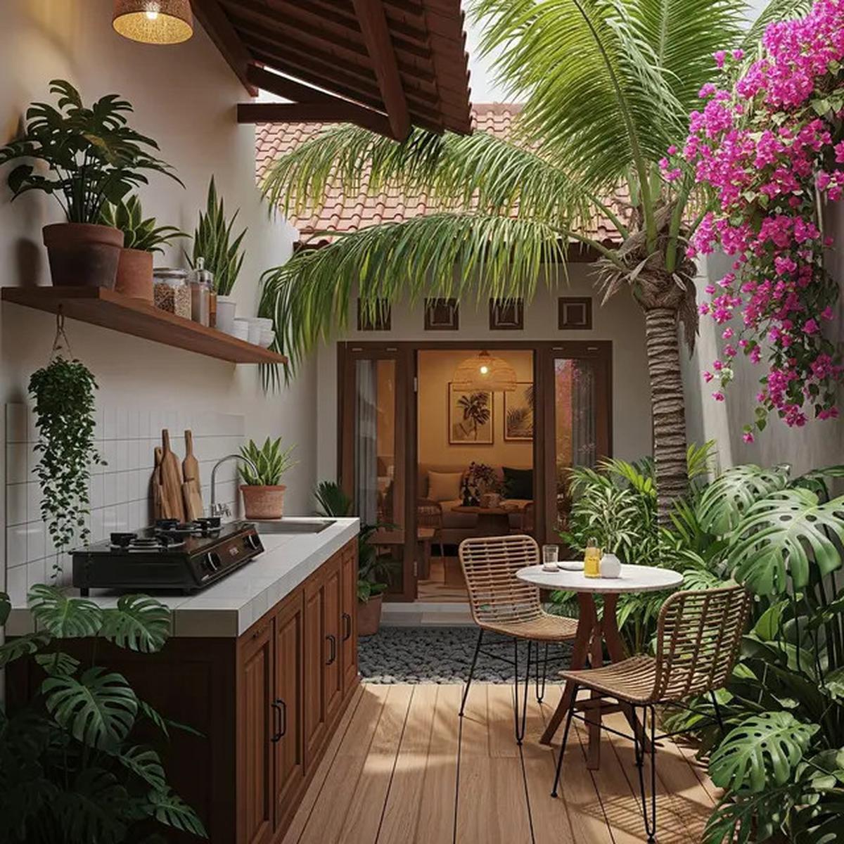 9 Model Dapur Terbuka 2x3 Meter Rumah Type 45 dengan Area Makan Ala Kafe Outdoor