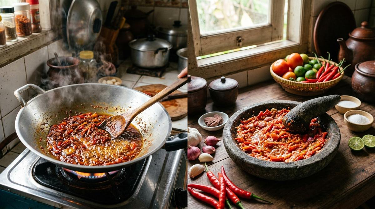 Sambal Lebih Enak Ditumis atau Langsung Diulek? Ini Perbedaan Rasa dan Teksturnya (AI Generated)