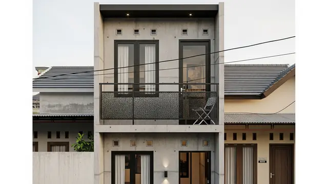 Desain Industrial Compact dengan Balkon Besi Hollow