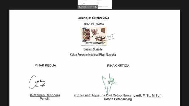 Indofood kembali menyelanggarakan Program Indofood Riset Nugraha (IRN) tahun 2023/2024