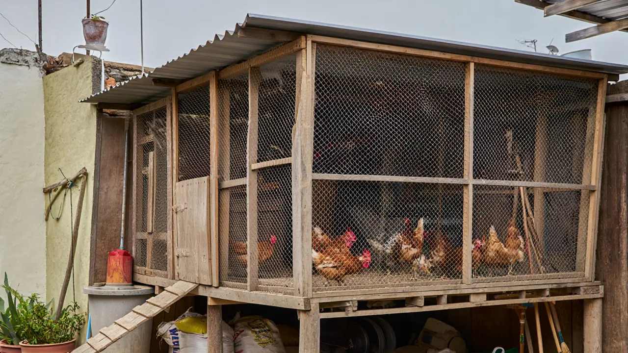 Model Kandang Ayam di Pojok Halaman Rumah Kecil