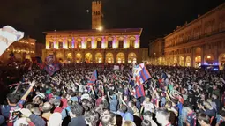 Bologna menang 2-0 di kandang Napoli pada pekan ke-36 Serie A 2023/2024, Sabtu (11/5/2024). Tim asuhan Thiago Motta itu menang berkat gol-gol Dan Ndoye menit 9 dan Stefan Posch menit 12. (Guido Calamosca/LaPresse via AP)