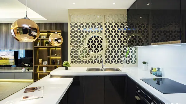 2 Gaya Berpadu Jadi Satu di dalam Apartemen, Desain Dapurnya Bikin Nyaman
