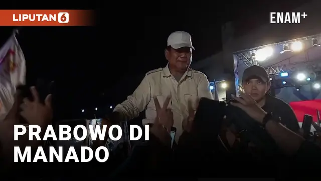 Lautan Manusia Sambut Kedatangan Prabowo di Manado