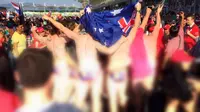 Turis Australia ditahan karena memakai pakaian dalam bergambar bendera Malaysia (Nik Asyraaf/@nikasyraaf)