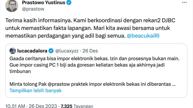Cuitan Staf Khusus Menteri Keuangan RI Yustinus Prastowo. (Foto: Dok. Twitter @prastow)