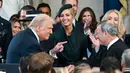 Dalam pidatonya, Donald Trump menyampaikan tekadnya untuk menjadi seorang pembawa perdamaian selama masa kepemimpinannya. (Kenny Holston/The New York Times/AFP)