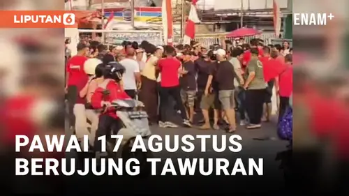 VIDEO: Perkara Saling Ejek, 2 Kelompok Warga Tawuran saat Pawai Karnaval 17 Agustus