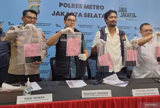 Polres Metro Jakarta Selatan Konferensi Pers Kasus Penyekapan Karyawan Padel (Antara)
