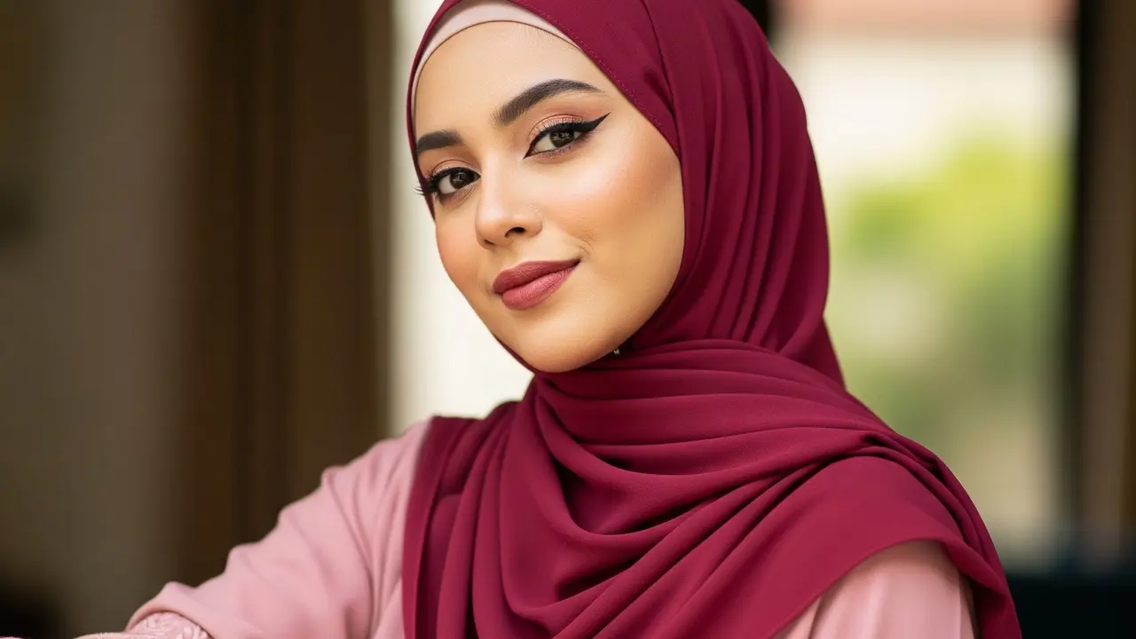 Hijab Warna Burgundy Cocok dengan Baju Warna Apa